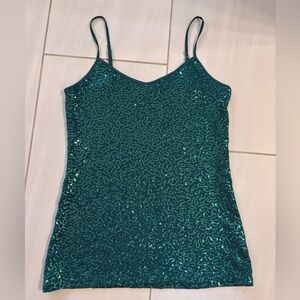 💎Express Teal Blue Green Sequin Camisole S